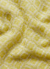 JANE CARR The Tile Square in Sun, yellow checked cashmere scarf with metallic lurex – detail