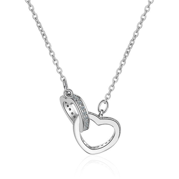 To My Beautiful Girlfriend You Are My Everything Double Heart Necklace