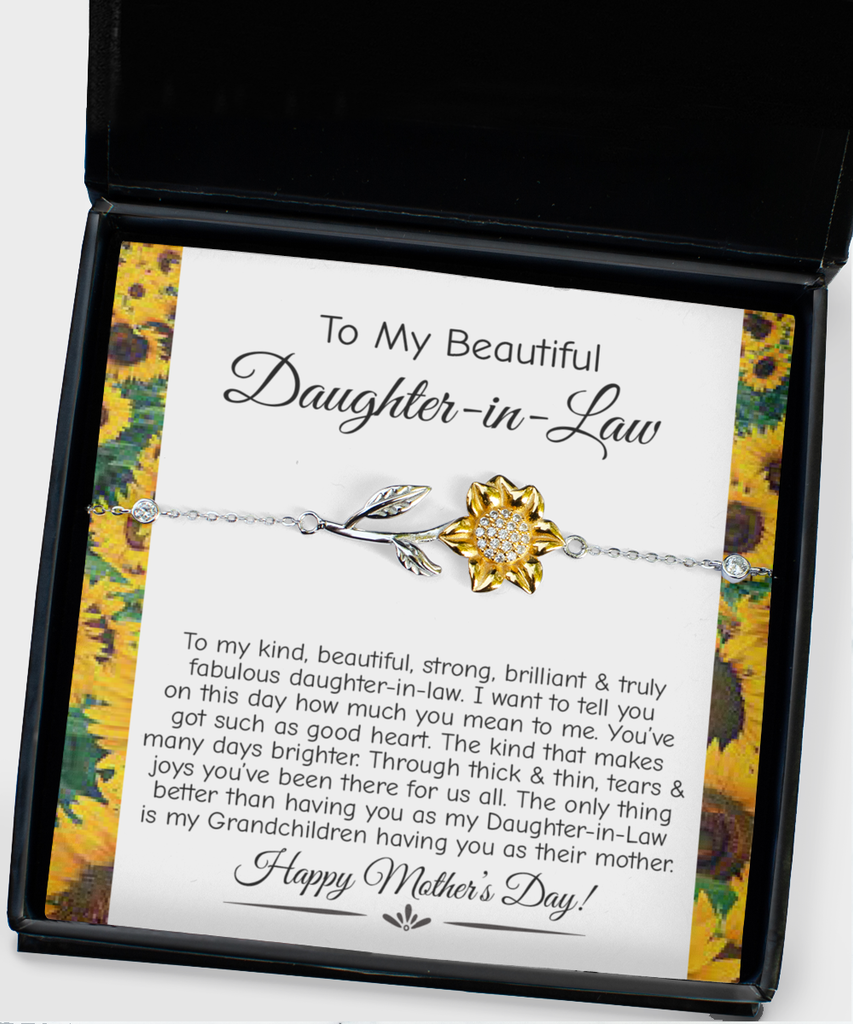 Daughter-in-Law Gift - Happy Mother's Day - Sunflower Bracelet ...
