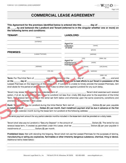 Commercial Agreement Sample