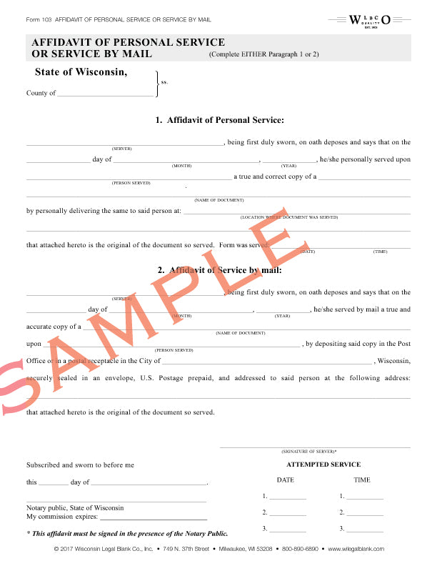 do affidavits need to be notarized wisconsin