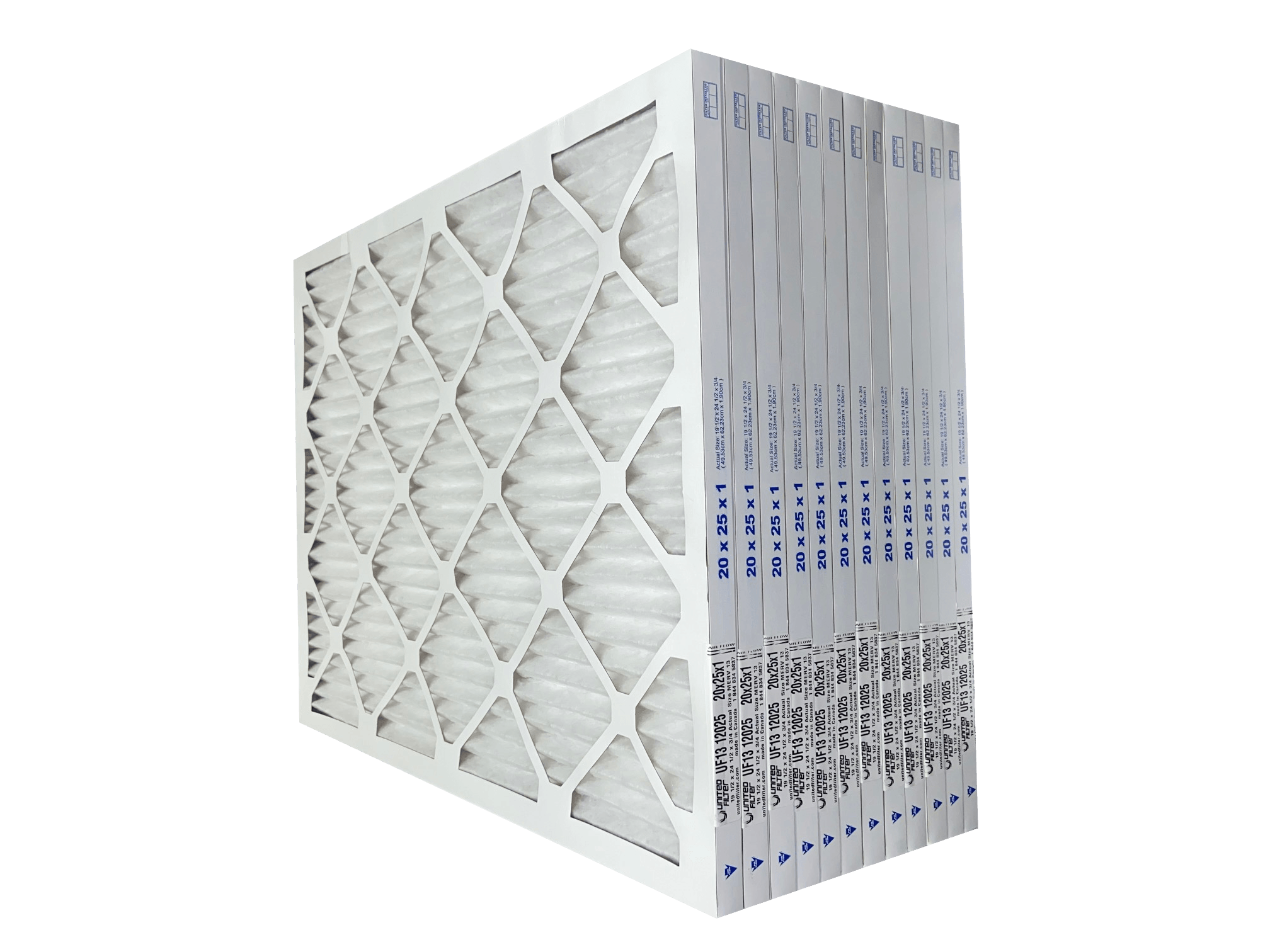 x25x1 Merv 13 Pleated Air Furnace Filter Case Of 12