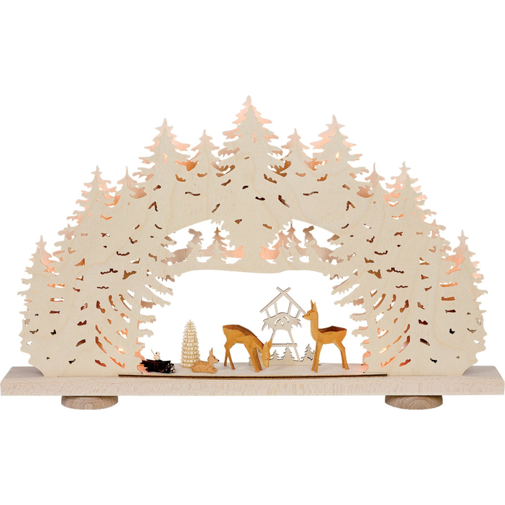 SAICO LED Lichterbaum Deer In Forest Tree Battery Operate Works Wood  Christmas