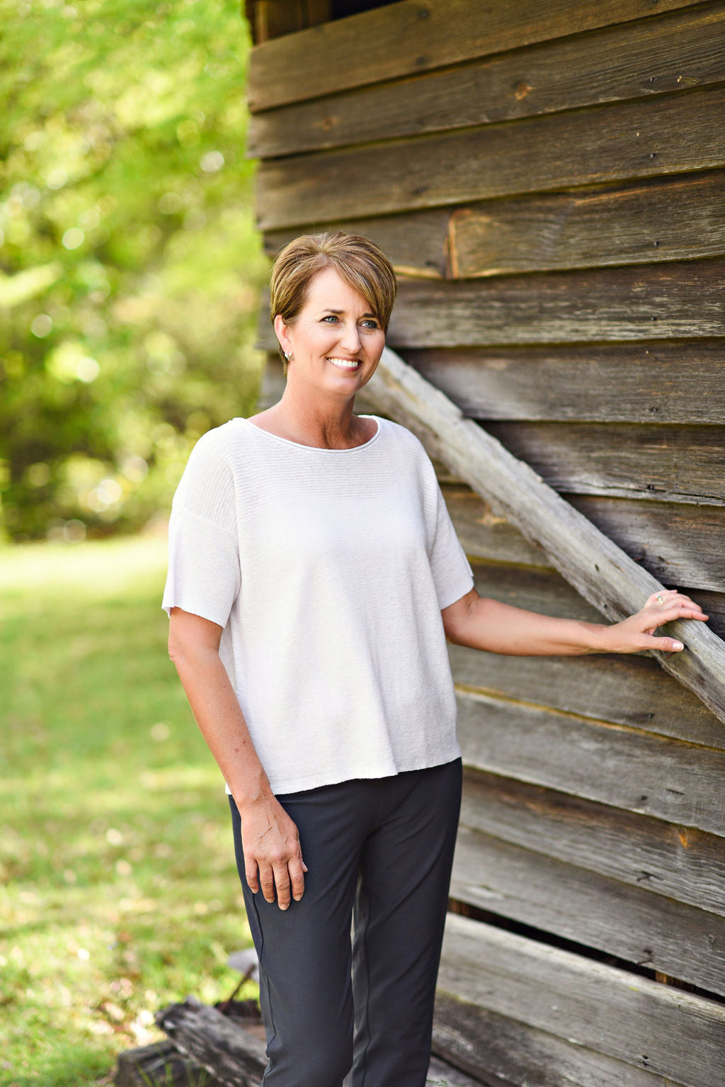 eileen fisher linen tee