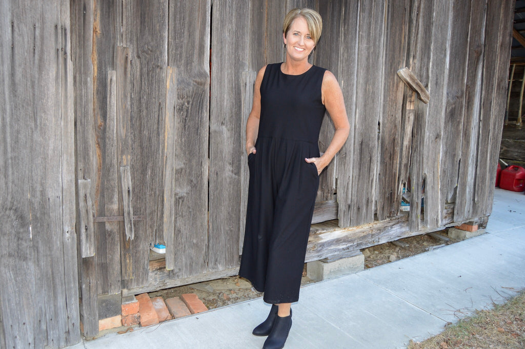 eileen fisher black jumpsuit