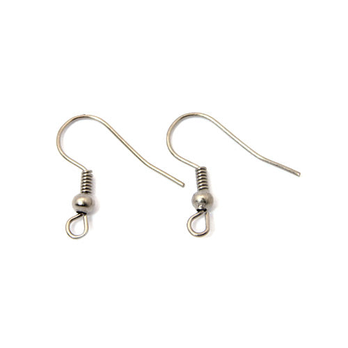 Earring Hooks, 925 Sterling Silver, Ear Wires, Ball And Coil, With