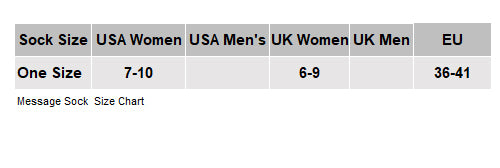 Message Socks Size Chart