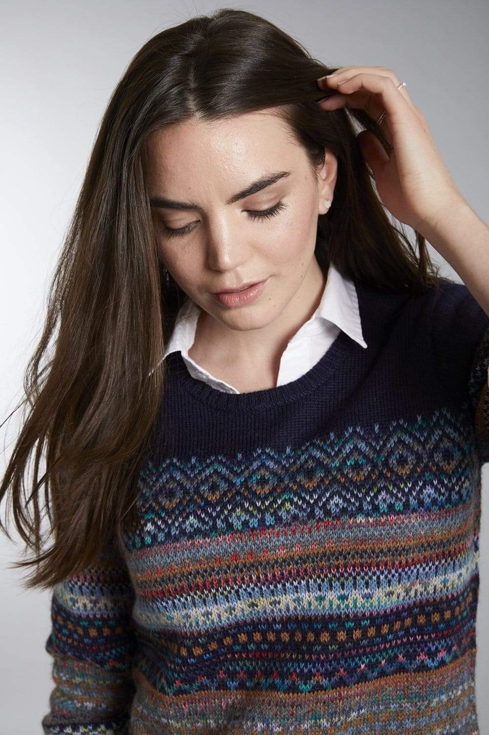 Abancay Hand-Dyed Alpaca Sweater FairIsle Pullover for Women