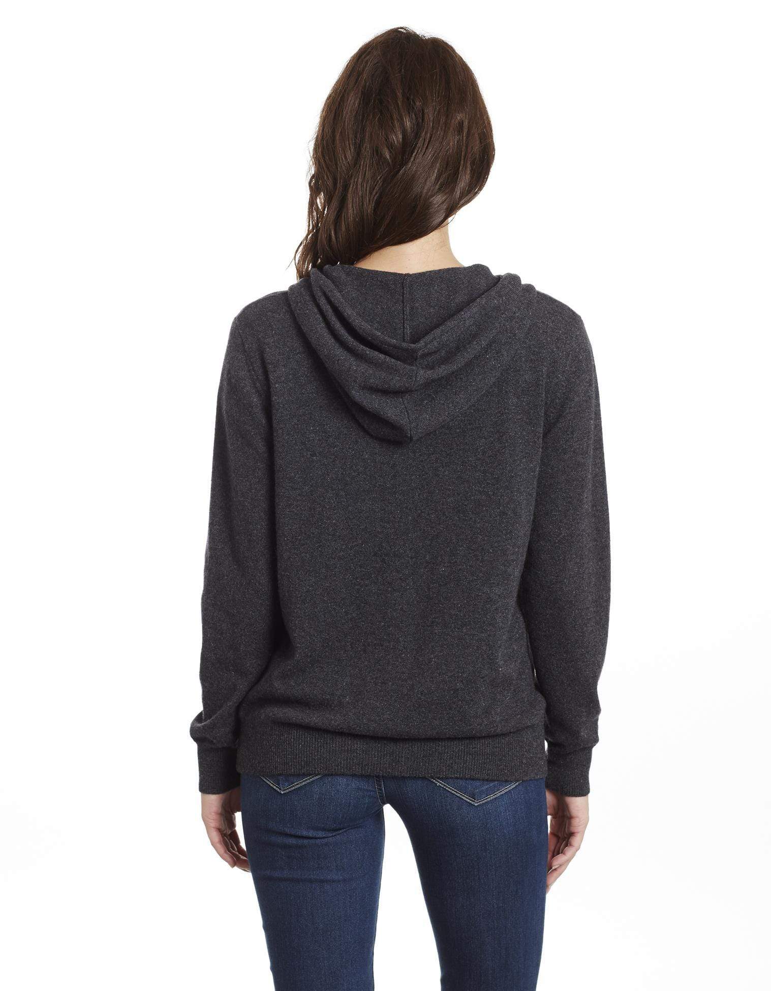 Women's Zip Up Cashmere Hoodie - Cashmere Cardigan Sweater w Pockets ...