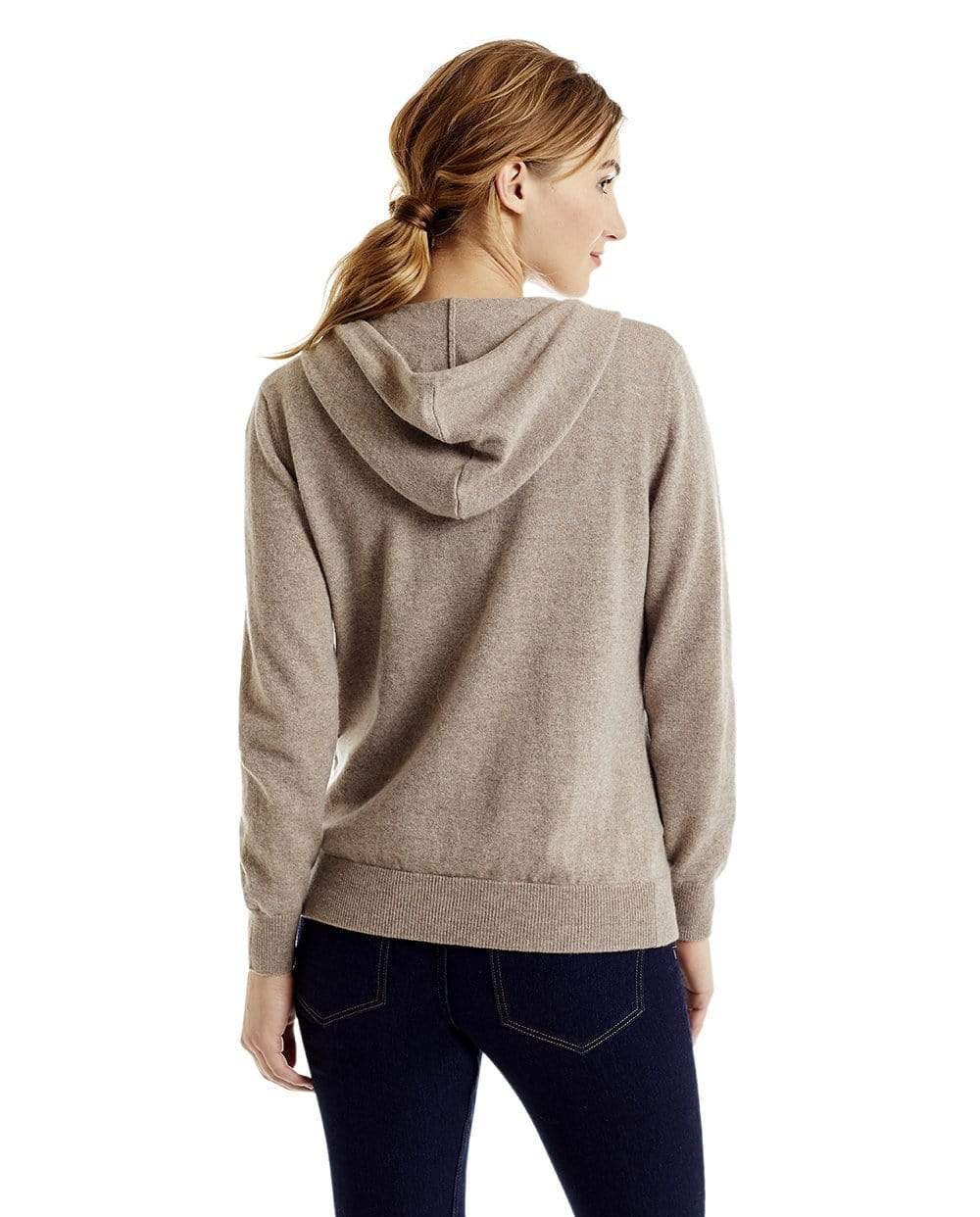 Women's Zip Up Cashmere Hoodie - Cashmere Cardigan Sweater w Pockets ...