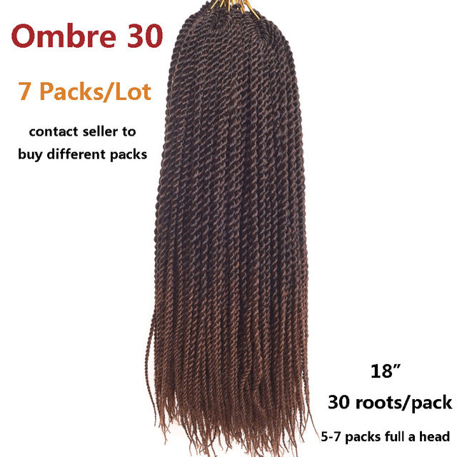 Alileader Products Pre Twist Crochet Hair Extensions 7 Packs Ombre