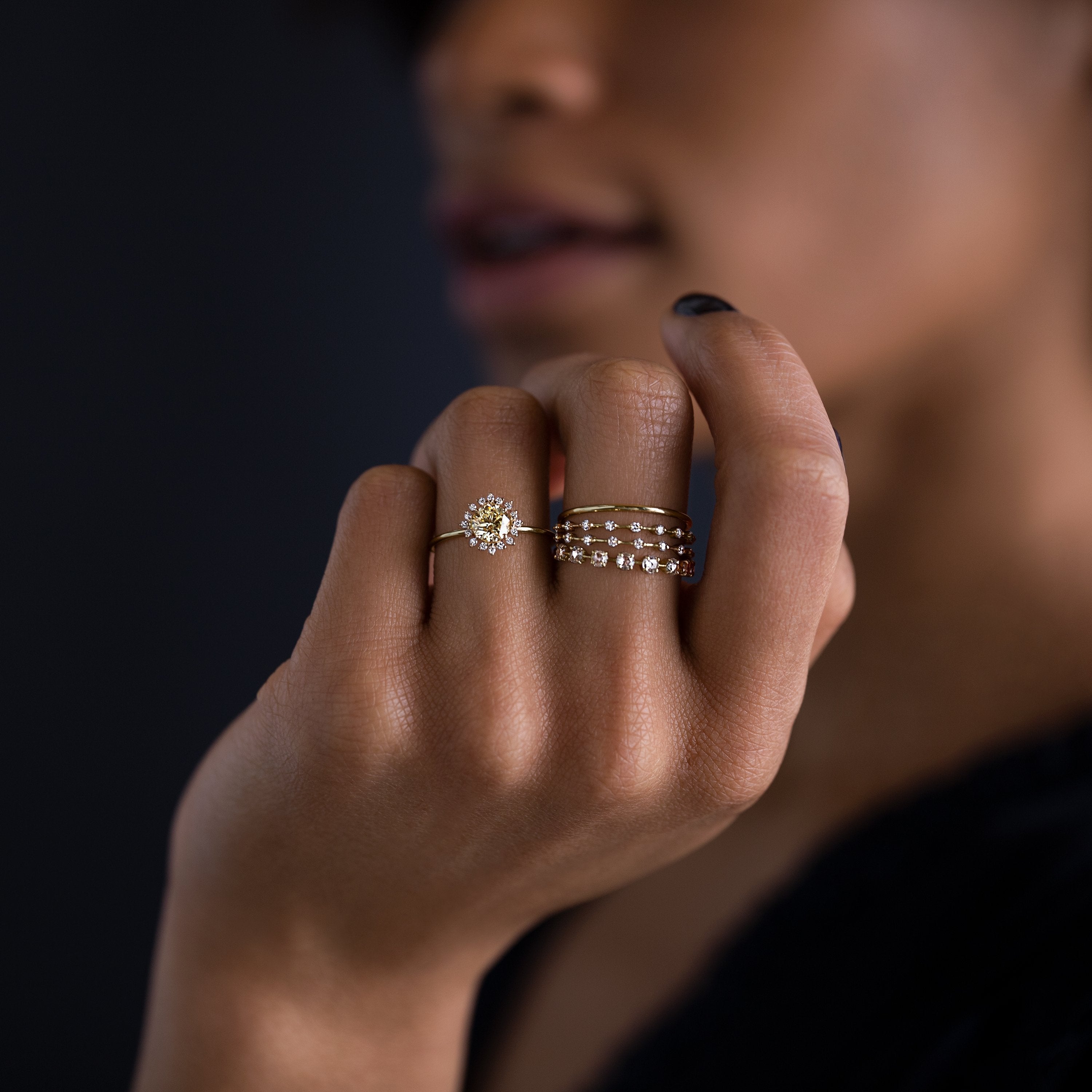 Pink Crystal Stone American Diamond Ring | FashionCrab.com