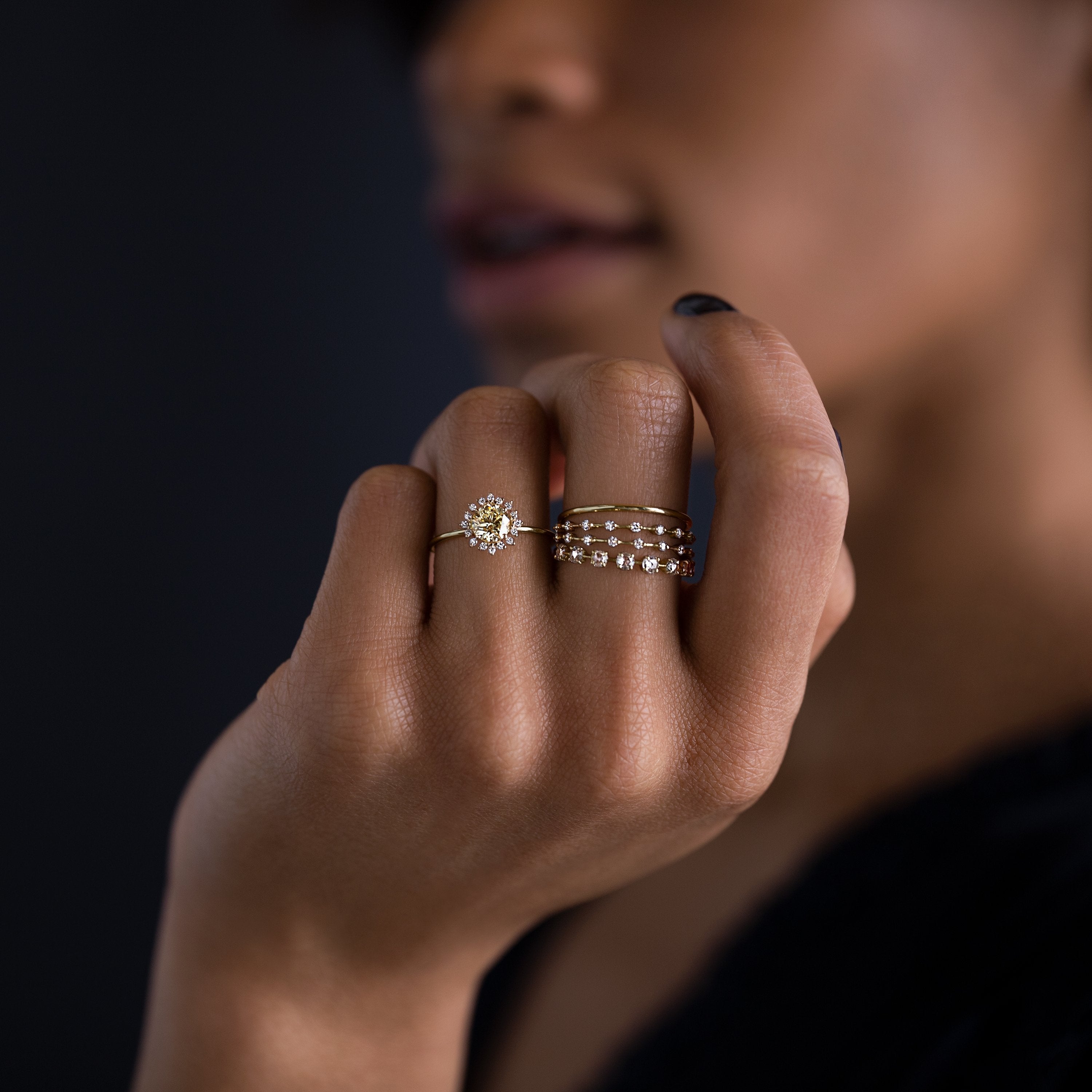 Stackable Yogo Diamond Bezel Rings - Corey Johnson Fine Jewelry