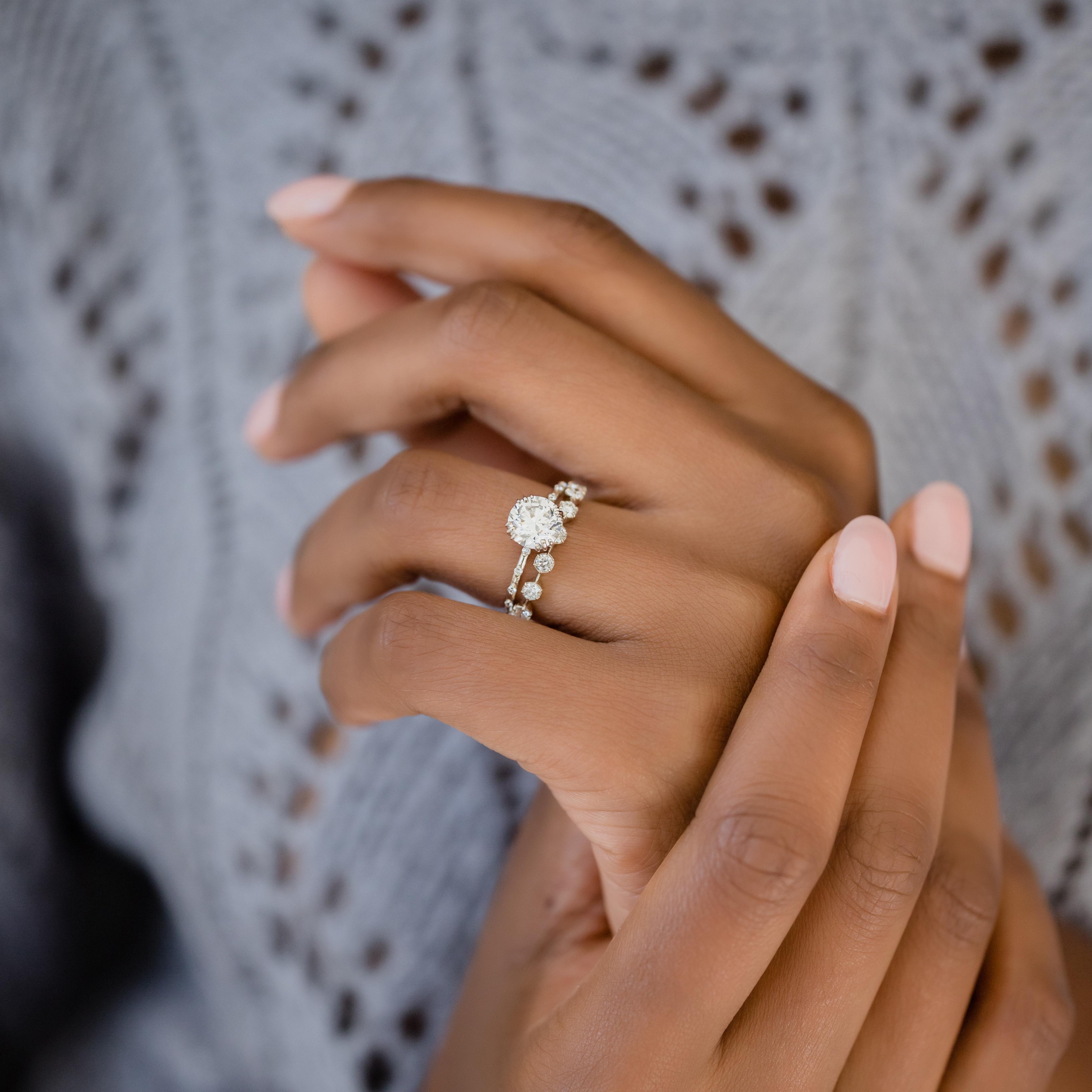 Unveiled Ring with Upon a Star Band, Round Cut Lab-Grown Diamond