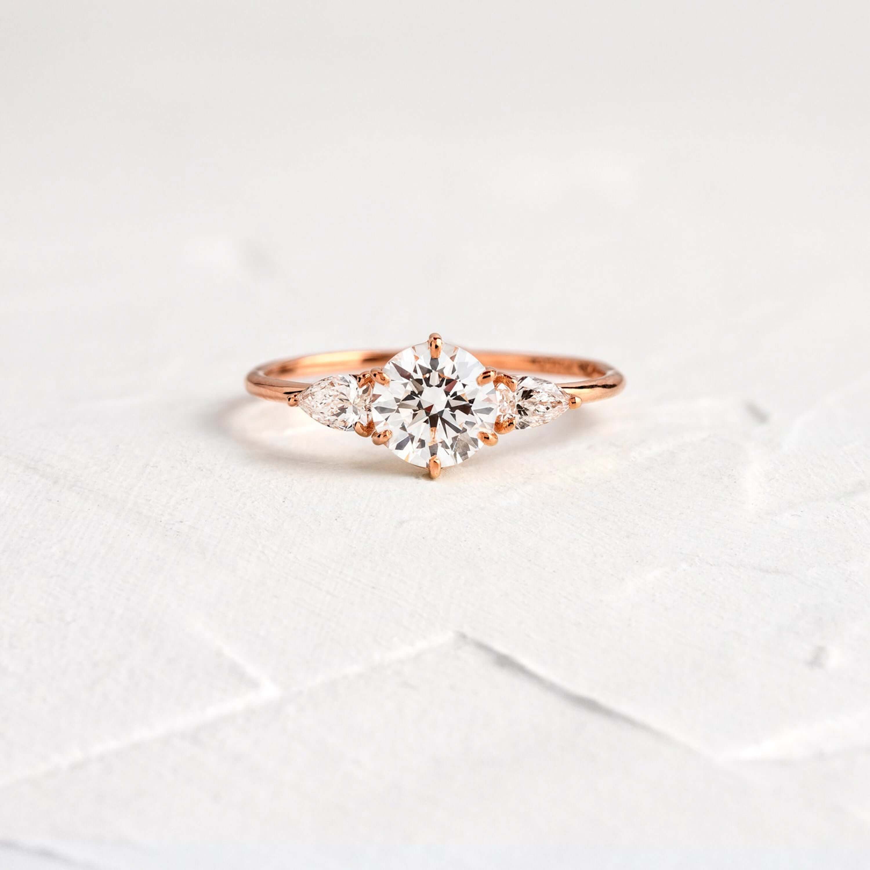 Diamond Tempo Ring, Round & Pear Cut Diamonds | Melanie Casey