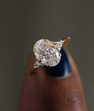 1.69ct Oval Nigerian Sapphire East-West and Trillion Diamond Three Sto –  Anueva Jewelry