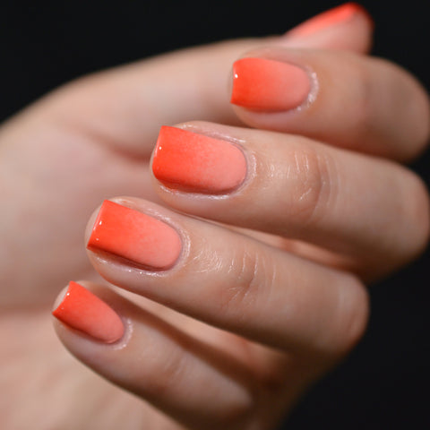 Peachy Coral Summer Gradient Nails with Peaches and Peonies, Darling Dahlia and Pickin Poppies