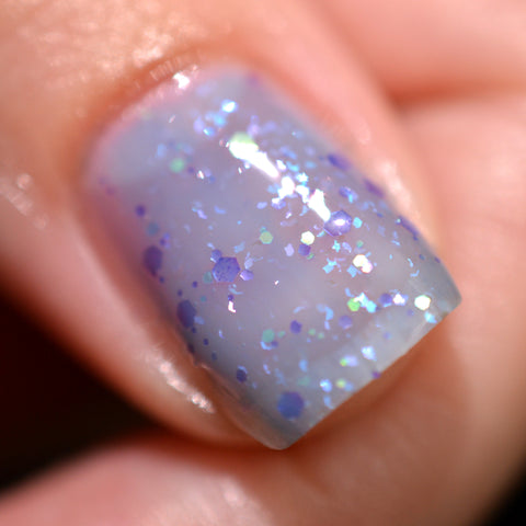 BLUSH Lacquers Jelly Sandwich Nails with Dark And Stormy, Periwinkle Party Popper and Islamorada
