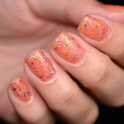 BLUSH Lacquers Jelly Sandwich Nails with Tropical Rum Punch, Sundrop and Periwinkle Party Popper