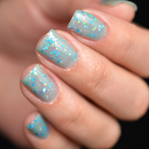 BLUSH Lacquers Jelly Sandwich Nails with Turquoise Seas and Mermaid Scales