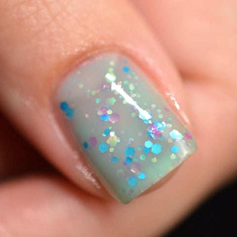 BLUSH Lacquers Jelly Sandwich Nails with Turquoise Seas and Mermaid Scales