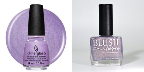 China Glaze Sky Of Lavender vs. BLUSH Lacquers Moonlit Nail Polish Comparison