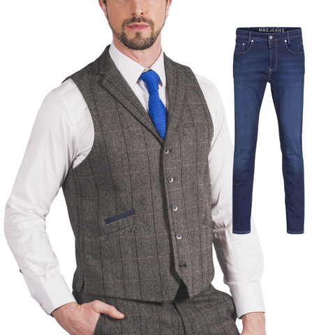 Tweed Waistcoat & Jeans