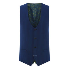 Blue Pinstripe Wool Waistcoat