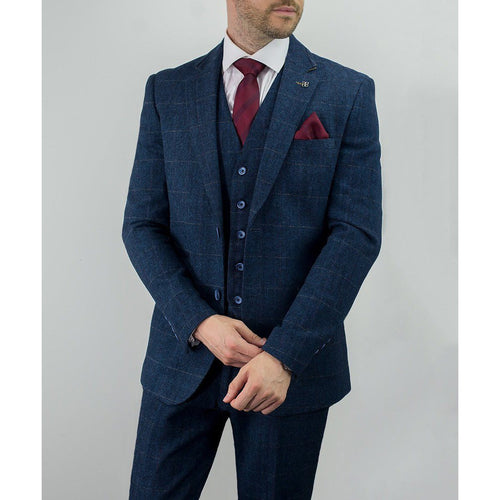 Navy Tweed Jacket In Check – Leonard Silver