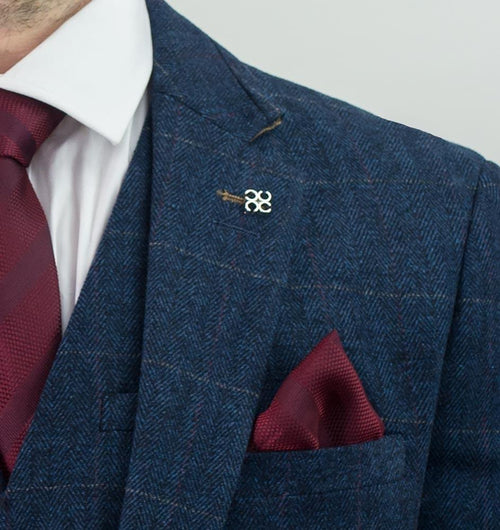 Navy Tweed Jacket In Check – Leonard Silver