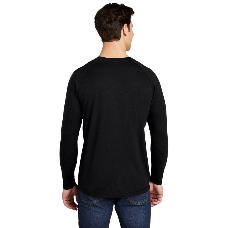 Sport-Tek ® PosiCharge ® Long Sleeve Tri-Blend Wicking Raglan Tee-BLAC ...