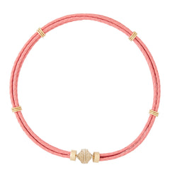Clara Williams Aspen Leather Necklace in Watermelon Pink