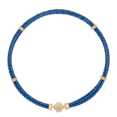 Clara Williams Aspen Leather Braided Necklace in Denim