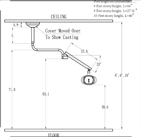 ADS Dental Ceiling mount Whale LED Light A0601601