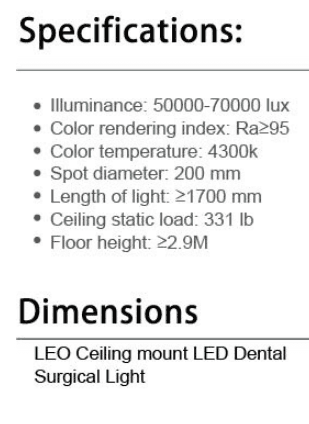 ADS Leo Ceiling Mount Led dental Surgical Light A0601650