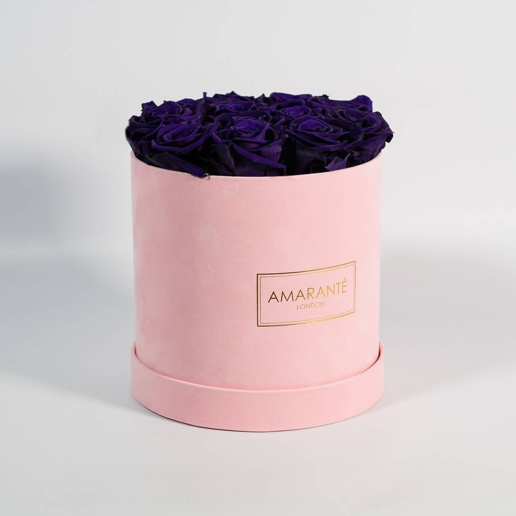 Purple Infinity Roses in luxurious package