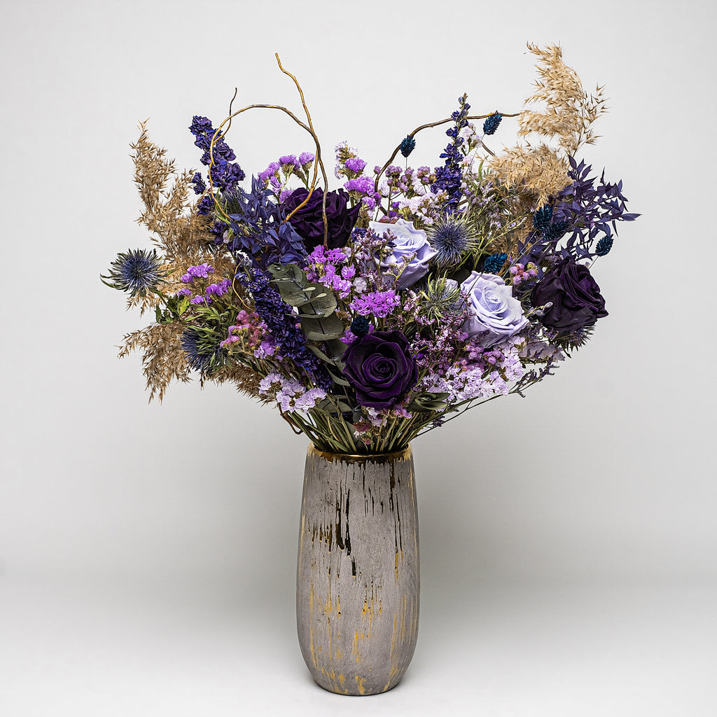 Lilac Skies Large Luxury Dried Flower Bouquet, an ideal wedding centerpiece.