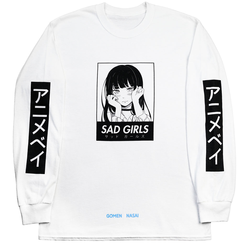 sad girl anime hoodie