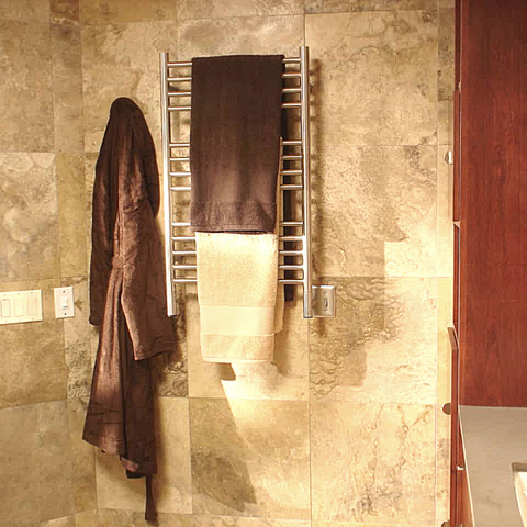 Amba Jeeves C-STRAIGHT Heated Towel Rack Bathroom Setting