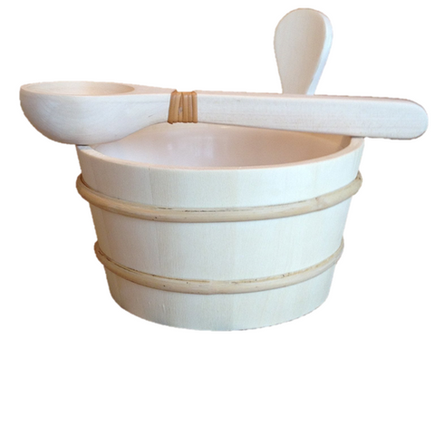 Baltic Leisure Wooden Sauna Water Bucket & Ladle Set With Liner