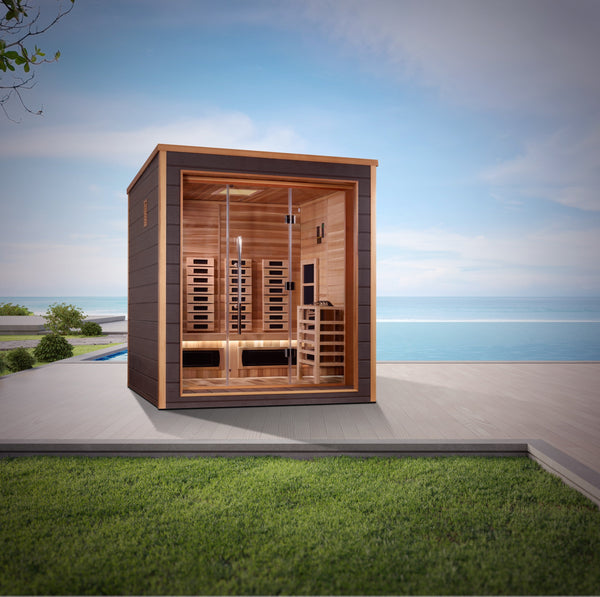 Golden Designs Visby 3 Person Outdoor-Indoor Hybrid Sauna