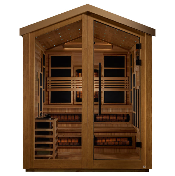 GOLDEN DESIGNS KASKINEN 6 PERSON PURETECH™ FULL SPECTRUM HYBRID OUTDOOR SAUNA