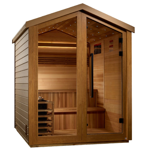 Golden Designs Kaarina 6 Person Outdoor Traditional Sauna - Canadian Red Cedar Interior