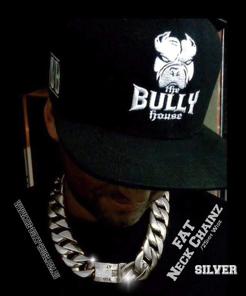 FAT NECK CHAINZ Collection" SILVER 25mm Wide NECKLACE - by the bully house (free shipping in OZ)