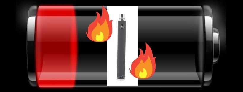 Vape Battery That Needs to Be Charged, Vape with Flames around it