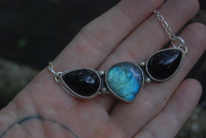 Onyx and labradorite pendant