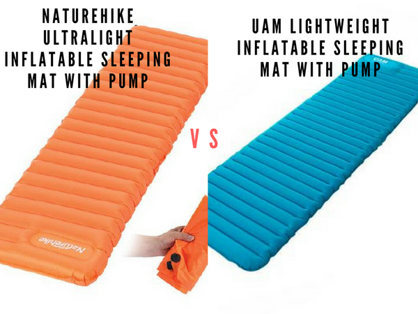 Naturehike Ultralight Inflatable Sleeping Mat with Pump vs. UAM Lightweight Inflatable Sleeping Mat with Pump