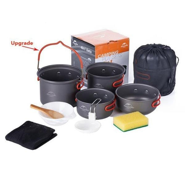 Updated Camping Cooking Set Pots - 4Pcs