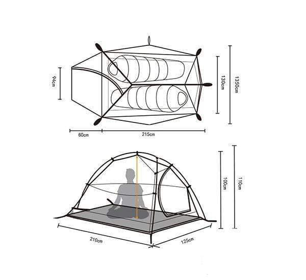Illumina X - 1.55 Kg Ultralight Hiking Tent - Forest Green