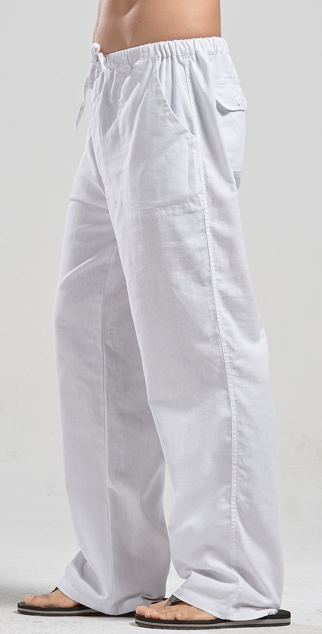 loose white beach pants